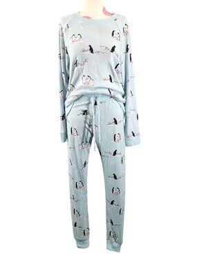 Women's American Eagle AE Christmas Lights Penguins Pajama's XS Lounge PJ's Set